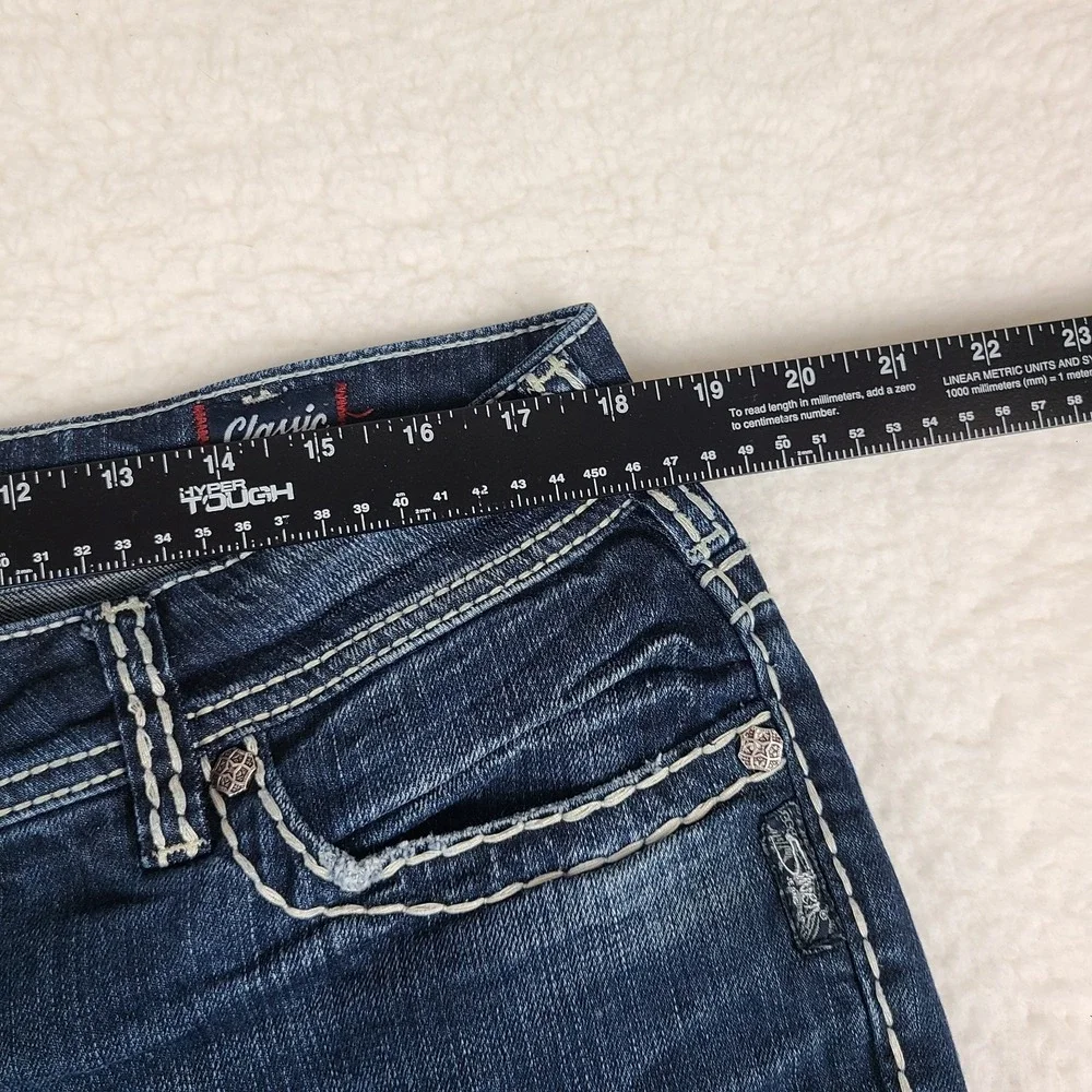 Silver Jeans Womens 16x32 Blue Suki Mid Straight Classic Stretch Dark Wash Denim